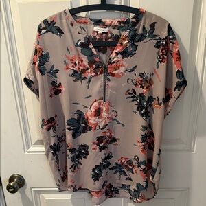 Maurices Floral Blouse - Pink and Black Size L SMOKE FREE HOME